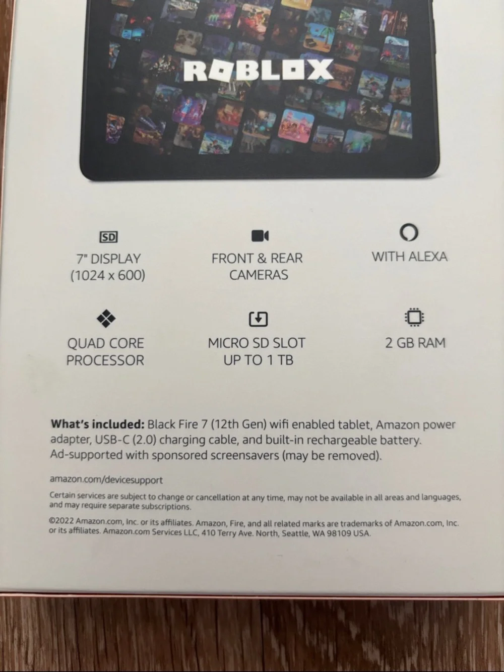 New! Amazon Fire 7 (12th gen) tablet, 16 GB, black